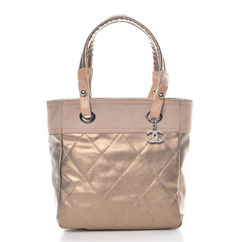 chanel small biarritz bag|Chanel Metallic Coated Canvas Quilted Small Paris Biarritz Tote .